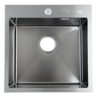 Мойка нерж врезная SANTREK AQUA PRO 500х500х220 т 3,0 ГРАФИТ D5050HB (+ сифон + дозатор) + КОЛАНДЕР 440х220 В ПОДАРОК!!!