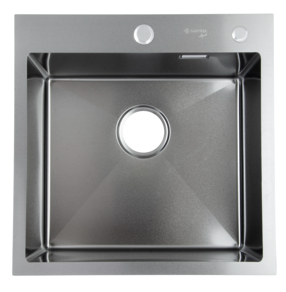 Мойка нерж врезная SANTREK AQUA PRO 500х500х220 т 3,0 ГРАФИТ D5050HB (+ сифон + дозатор) + КОЛАНДЕР 440х220 В ПОДАРОК!!!