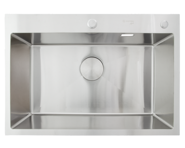 Мойка нерж врезная SANTREK AQUA PRO 700х480х220 т 3,0 САТИН D7048HS (+ сифон + дозатор) + КОЛАНДЕР 420х220 В ПОДАРОК!!!