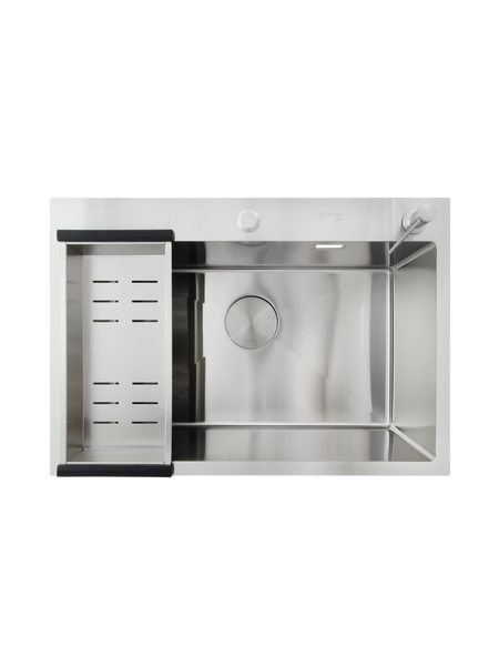 Мойка нерж врезная SANTREK AQUA PRO 700х480х220 т 3,0 САТИН D7048HS (+ сифон + дозатор) + КОЛАНДЕР 420х220 В ПОДАРОК!!!