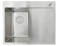  Мойка нерж врезная SANTREK AQUA PRO 600х500х220 т 3,0 САТИН D6050HLS левая (+ сифон + дозатор) + КОЛАНДЕР 440х220 В ПОДАРОК_ АКЦИЯ !!!