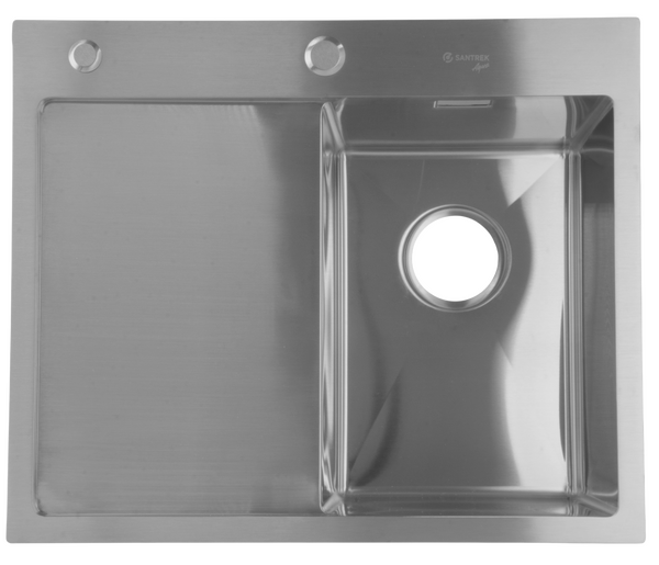  Мойка нерж врезная SANTREK AQUA PRO 600х500х220 т 3,0 САТИН D6050HRS правая (+ сифон + дозатор) + КОЛАНДЕР 440х220 В ПОДАРОК_ АКЦИЯ !!!