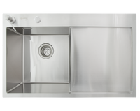 Мойка нерж врезная SANTREK AQUA PRO 780х480х220 т 3,0 САТИН D7848HLS левая (+ сифон +дозатор) + КОЛАНДЕР 420х220 В ПОДАРОК!!!