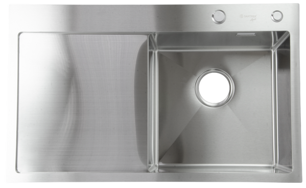 Мойка нерж врезная SANTREK AQUA PRO 780х480х220 т 3,0 САТИН D7848HRS правая (+ сифон+дозатор) + КОЛАНДЕР 420х220 В ПОДАРОК!!!