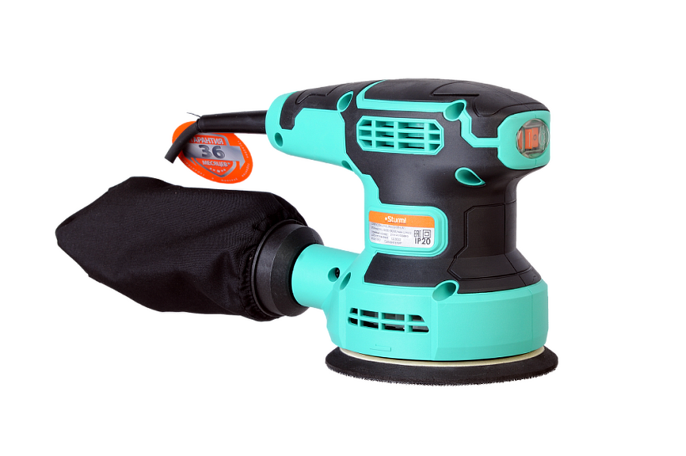 OS8135R Эксцентриковая шлифмашина 350Вт, d=125мм, рег.обор.5000-12000об/мин, ПЫЛЕСБОРНИК,Sturm!