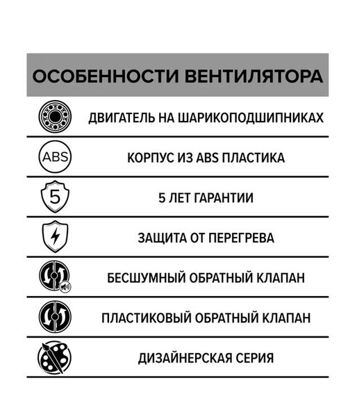 Вентилятор ERA DICITI D100 RIO 4C Matt white канальный осевой вытяжной с обратным клапаном  декоративный (матовый белый)