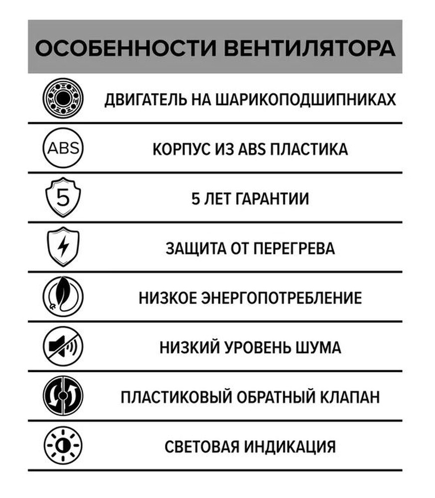 Вентилятор ERA DICITI D125 AURA 5C канальный осевой вытяжной с обратным клапаном, декоративная решетка