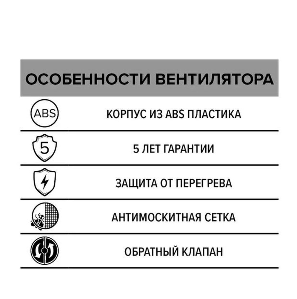 Вентилятор ERA D100 E 100 S C канальный осевой вытяжной с обратным клапаном, с антимоск. сеткой, декор. решетка