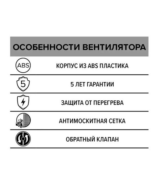 Вентилятор ERA D125 E 125 S C канальный осевой вытяжной с обратным клапаном, с антимоск. сеткой, декор. решетка