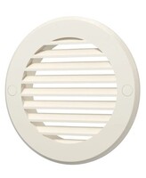 Решетка наружная вентиляционная круглая ERA D136 с фланцем D100, ASA (10РКН Ivory)