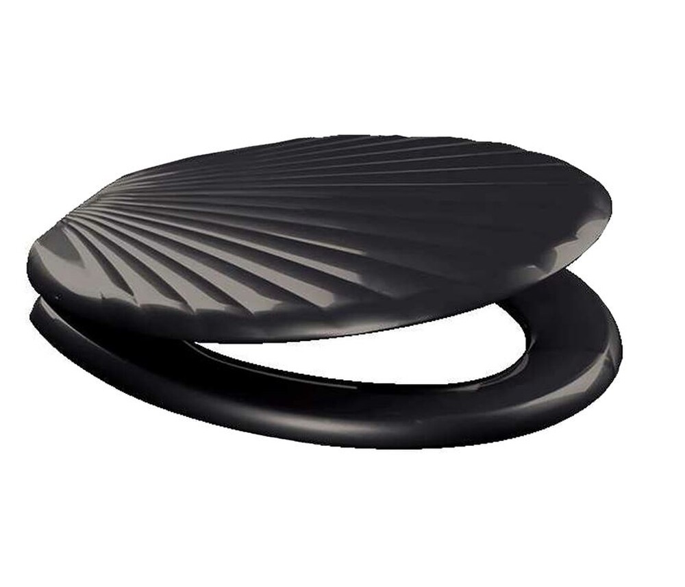 Сиденье д/унитаза унив. ОРИО ЛЮКС КР3-14 чёрное матовое (360х420мм ,  межосевое 160мм)