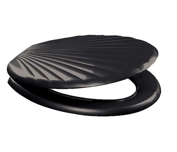 Сиденье д/унитаза унив. ОРИО ЛЮКС КР3-14 чёрное матовое (360х420мм ,  межосевое 160мм)