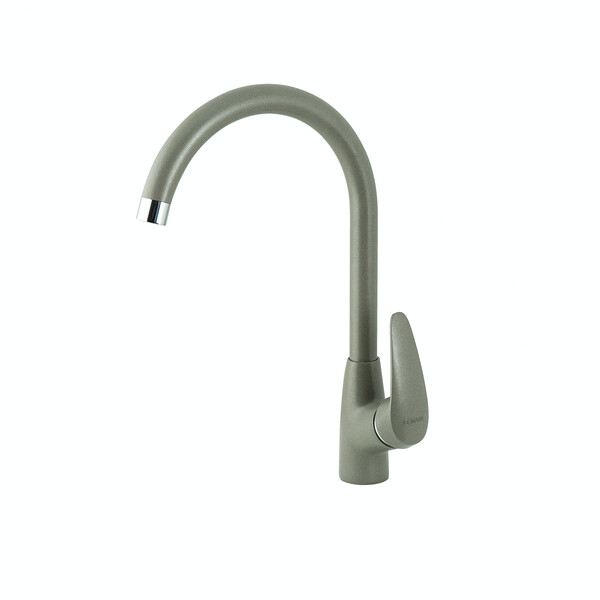 LM0405PGS Смеситель для кухни LEMARK Linara с высоким поворотным изливом СЕРЫЙ ШЕЛК (в цвет моек LEMARK)