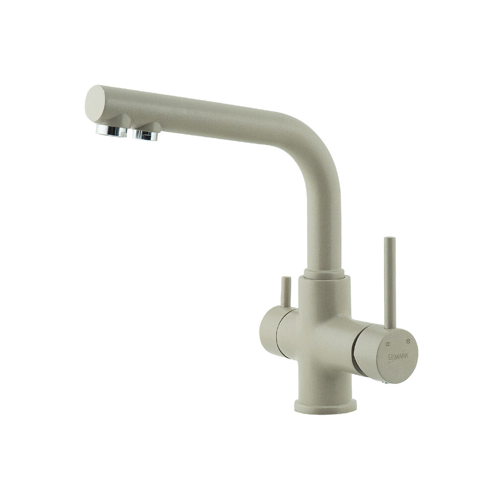 LM3061PGR Смеситель для кухни LEMARK Comfort с подключением к фильтру питьевой воды ГРЕЙ (в цвет моек LEMARK)