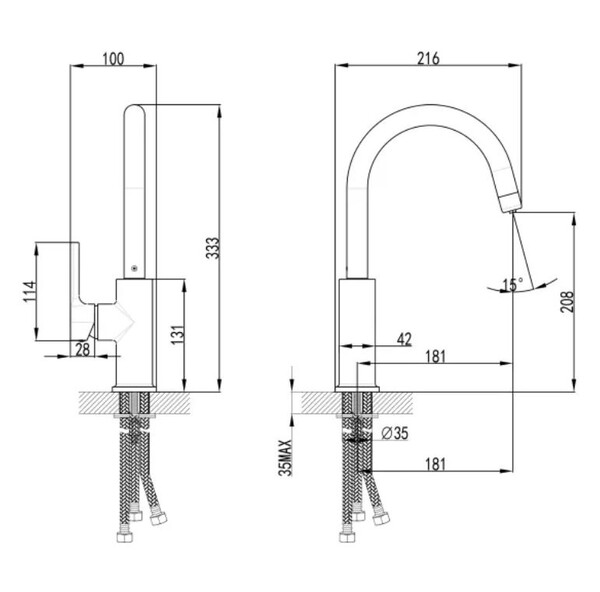 LM3073PSH Смеситель для кухни LEMARK Comfort с подключением к фильтру питьевой воды ШАМПАНЬ (в цвет моек LEMARK)