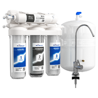 Фильтр проточный Аквабрайт Осмо 5 ступеней, с-ма обратного осмоса под мойку с краном + бак (пластик) 12л АБФ-ОСМО-5 ПРОМО