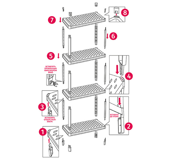 Полка АРМАДА (4секции) Белый (М 2701)