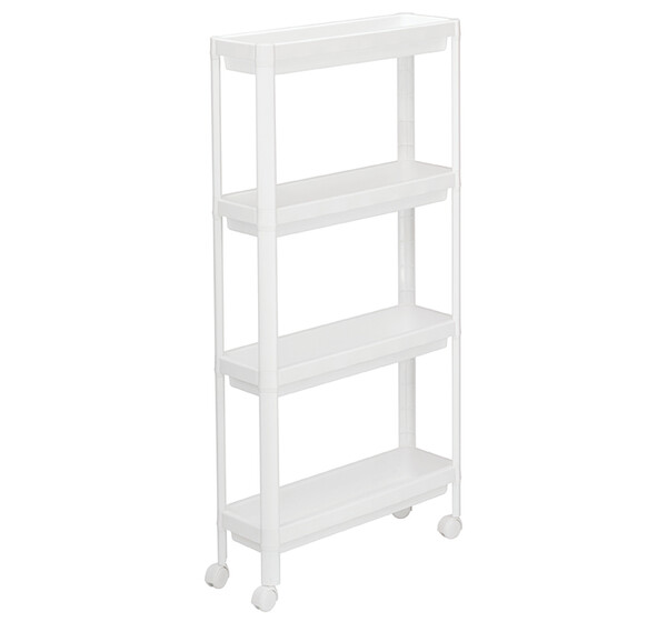 Этажерка узкая на колесах (4секции)  ("М-пластика") (М 2705)