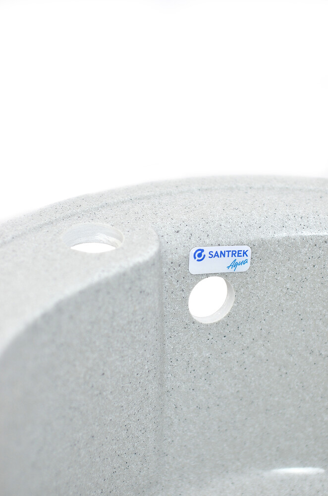Мойка SANTREK AQUA PRO ROUND SA-R450 D=443 мм, круглая (серый-310) (+сифон)