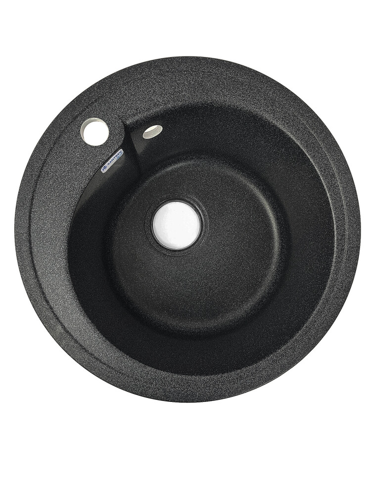 Мойка SANTREK AQUA PRO ROUND SA-R450 D=443 мм, круглая (черный-308) (+сифон)