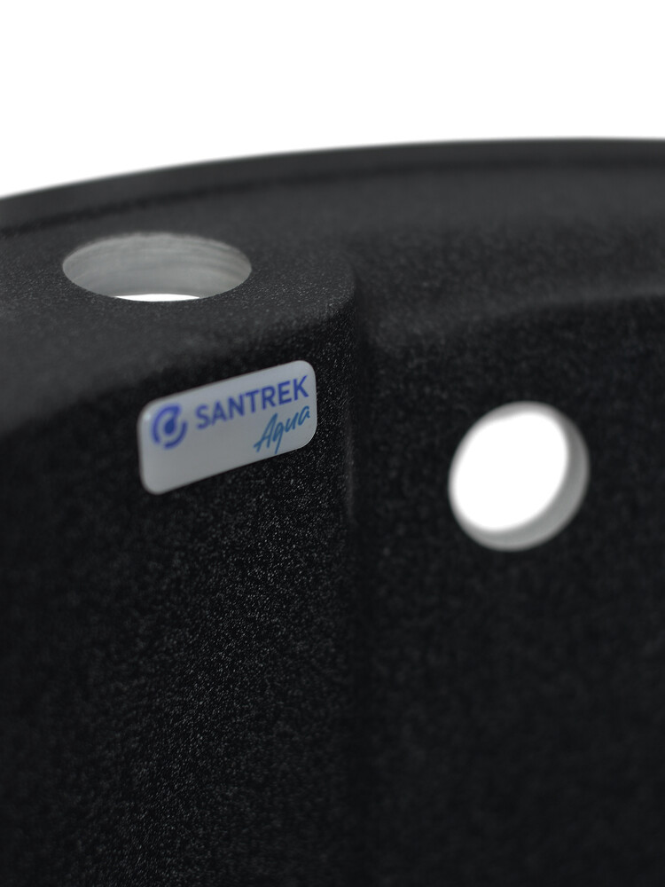 Мойка SANTREK AQUA PRO ROUND SA-R450 D=443 мм, круглая (черный-308) (+сифон)