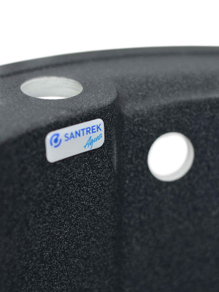 Мойка SANTREK AQUA PRO ROUND SA-R450 D=443 мм, круглая (графит-309) (+сифон)
