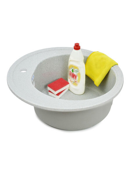 Мойка SANTREK AQUA PRO ROUND SA-R510 D=510 мм, круглая (серый-310) (+сифон)