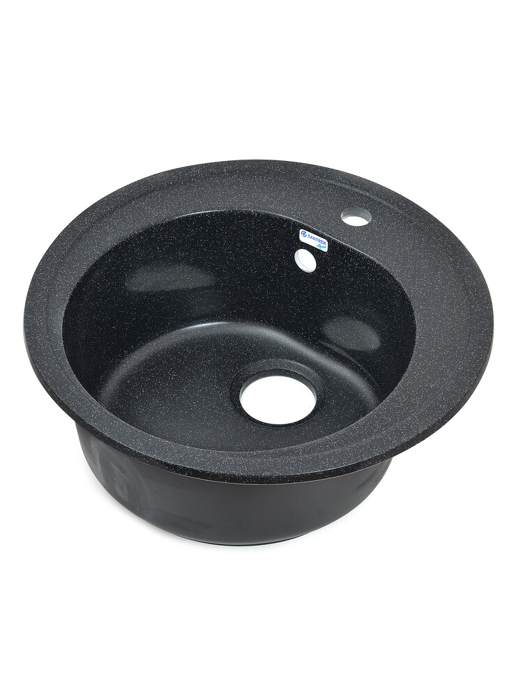 Мойка SANTREK AQUA PRO ROUND SA-R510 D=510 мм, круглая (черный-308) (+сифон)
