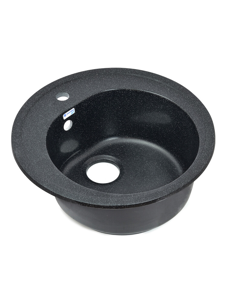 Мойка SANTREK AQUA PRO ROUND SA-R510 D=510 мм, круглая (черный-308) (+сифон)