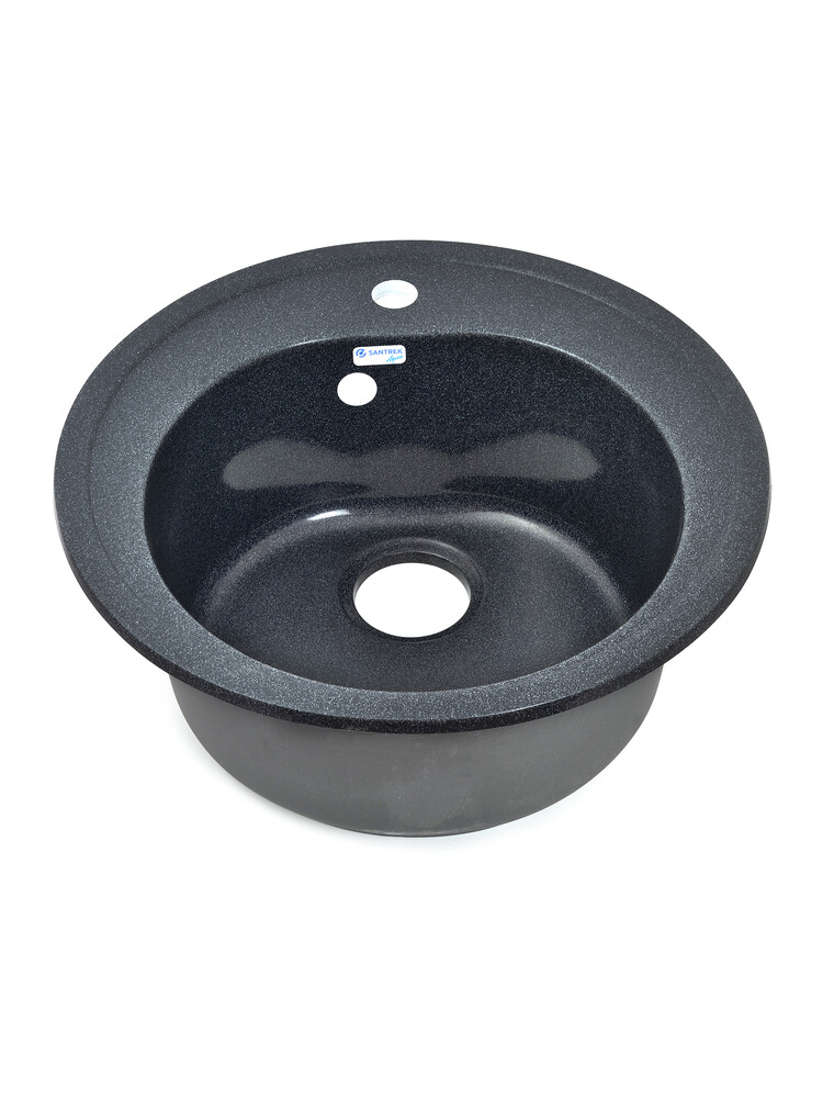 Мойка SANTREK AQUA PRO ROUND SA-R510 D=510 мм, круглая (графит-309) (+сифон)
