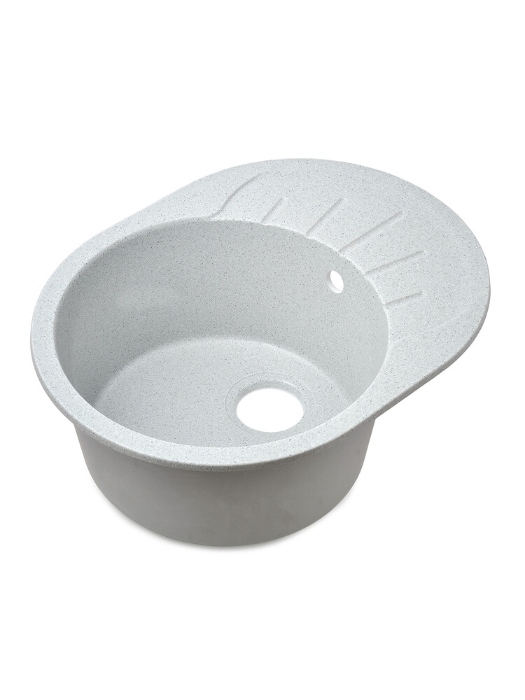 Мойка SANTREK AQUA PRO ROUND SA-R580L чаша + крыло 580*450 мм (серый-310) (+сифон)