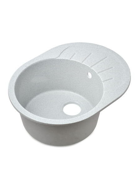 Мойка SANTREK AQUA PRO ROUND SA-R580L чаша + крыло 580*450 мм (серый-310) (+сифон)