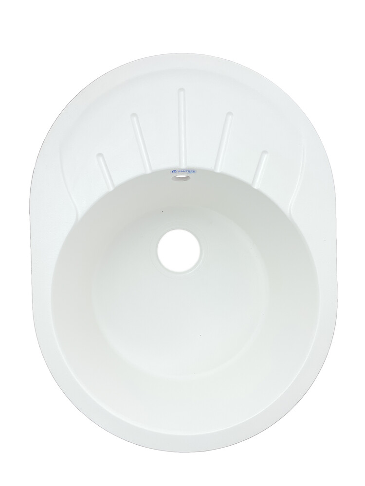 Мойка SANTREK AQUA PRO ROUND SA-R580L чаша + крыло 580*450 мм (иней-321) (+сифон)