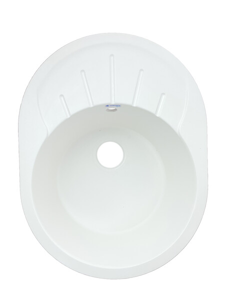 Мойка SANTREK AQUA PRO ROUND SA-R580L чаша + крыло 580*450 мм (иней-321) (+сифон)