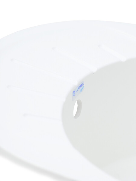 Мойка SANTREK AQUA PRO ROUND SA-R580L чаша + крыло 580*450 мм (иней-321) (+сифон)