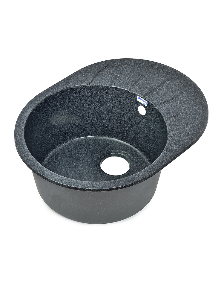 Мойка SANTREK AQUA PRO ROUND SA-R580L чаша + крыло 580*450 мм (графит-309) (+сифон)