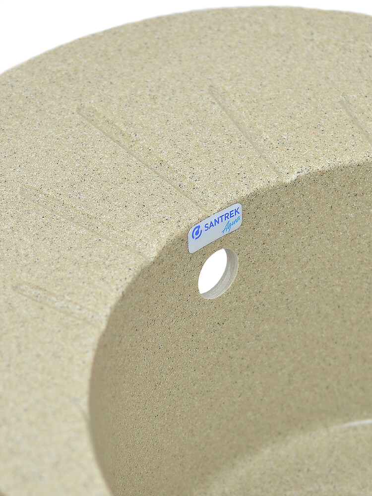 Мойка SANTREK AQUA PRO ROUND SA-R580L чаша + крыло 580*450 мм (песок-302) (+сифон)