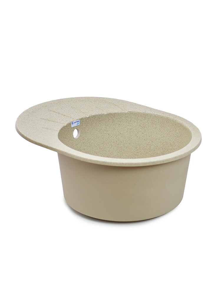 Мойка SANTREK AQUA PRO ROUND SA-R580L чаша + крыло 580*450 мм (песок-302) (+сифон)