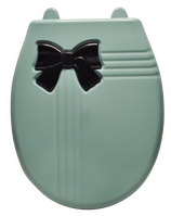 Сиденье д/унитаза жесткое БАНТИК LUX с детской накладкой зелёное