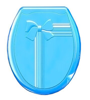 Сиденье д/унитаза жесткое БАНТИК LUX с детской накладкой лазурное