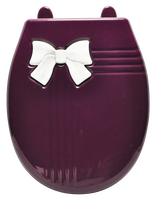 Сиденье д/унитаза жесткое БАНТИК LUX с детской накладкой фиолетовое