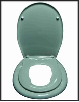 Сиденье д/унитаза жесткое ОКЕАН LUX с детской накладкой зелёное