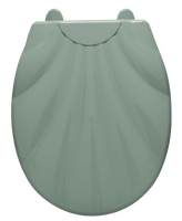 Сиденье д/унитаза жесткое РАКУШКА LUX с детской накладкой зелёное