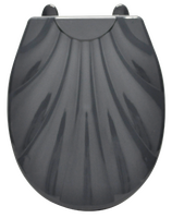 Сиденье д/унитаза жесткое РАКУШКА LUX с детской накладкой серое