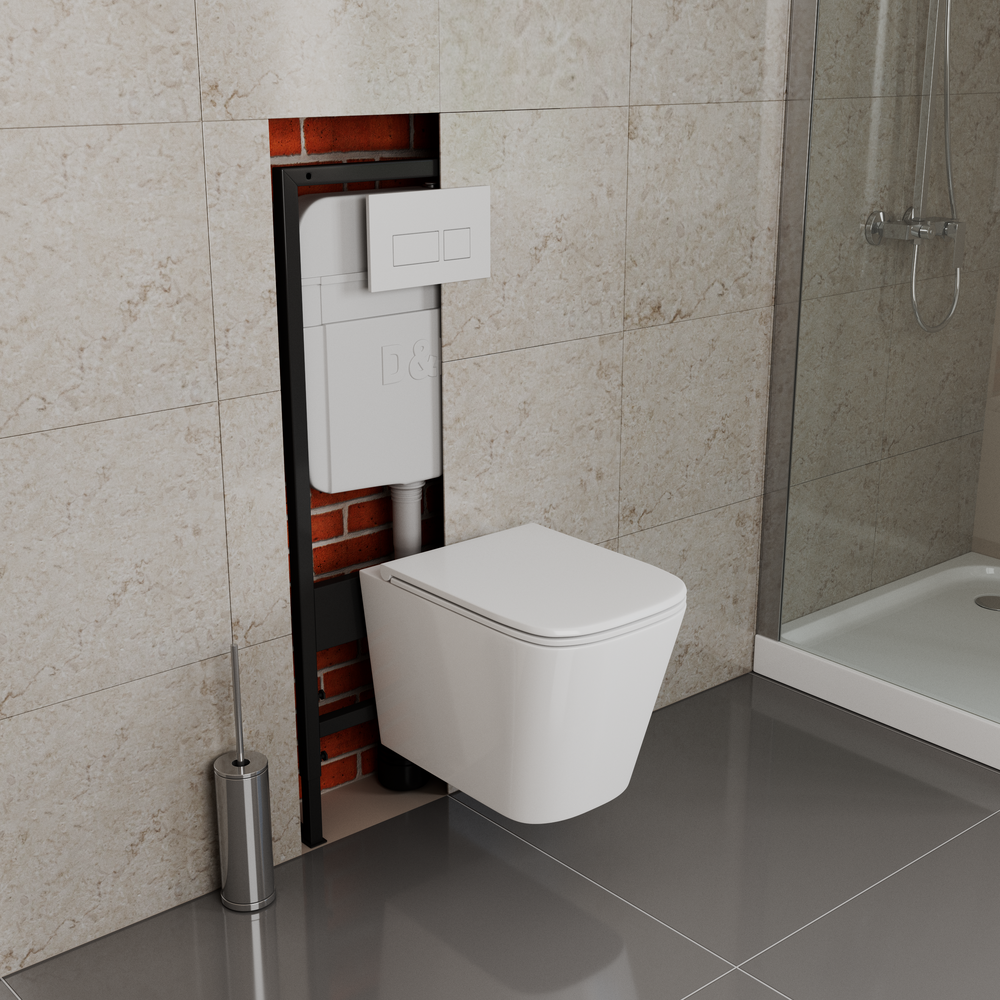  DS1431604 Комплект D&K Berlin  Унитаз DT1436016 бел. +Клавиша смыва DB1519002, мат.хром +Инсталляция DI8055119