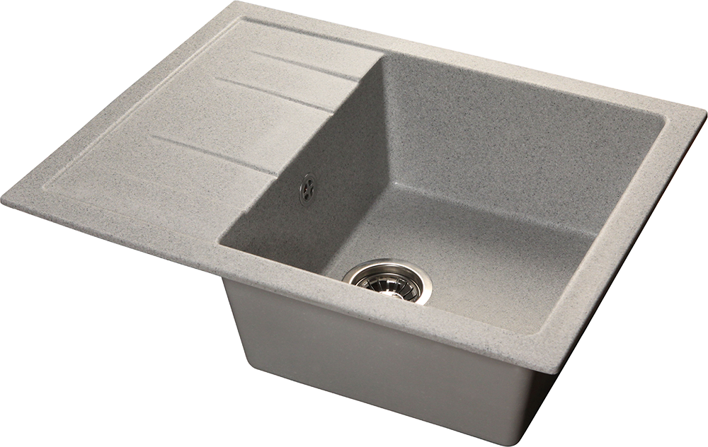 Мойка SANTREK AQUA PRO SQUARE SA-S650L чаша + крыло 650*500 мм (серый-310) (+сифон)