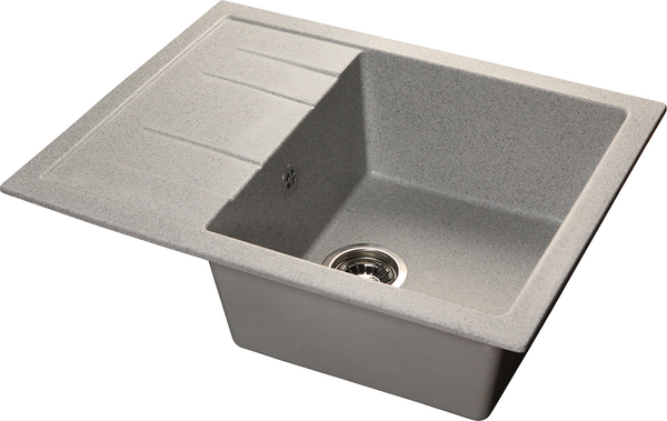 Мойка SANTREK AQUA PRO SQUARE SA-S650L чаша + крыло 650*500 мм (серый-310) (+сифон)