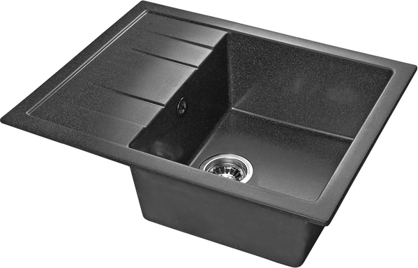 Мойка SANTREK AQUA PRO SQUARE SA-S650L чаша + крыло 650*500 мм (графит-309) (+сифон)