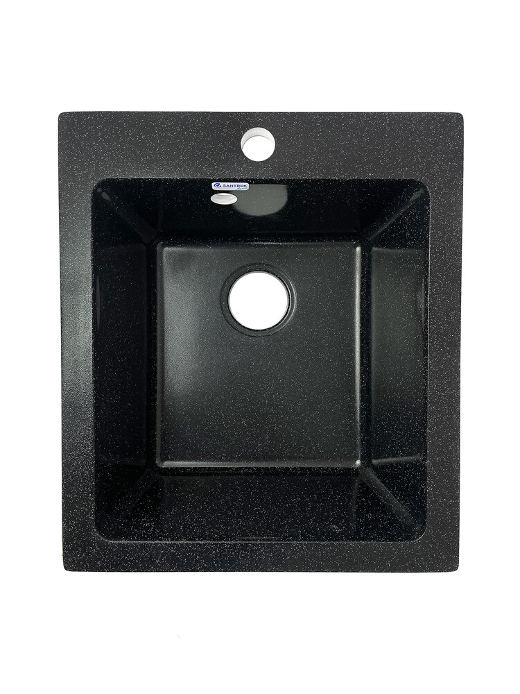 Мойка SANTREK AQUA PRO BOXY SA-B505 1 чаша 427*505 мм (черный-308) (+сифон)