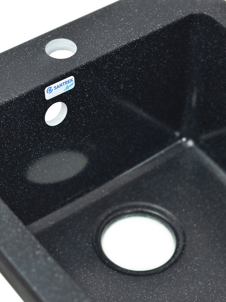Мойка SANTREK AQUA PRO BOXY SA-B505 1 чаша 427*505 мм (черный-308) (+сифон)